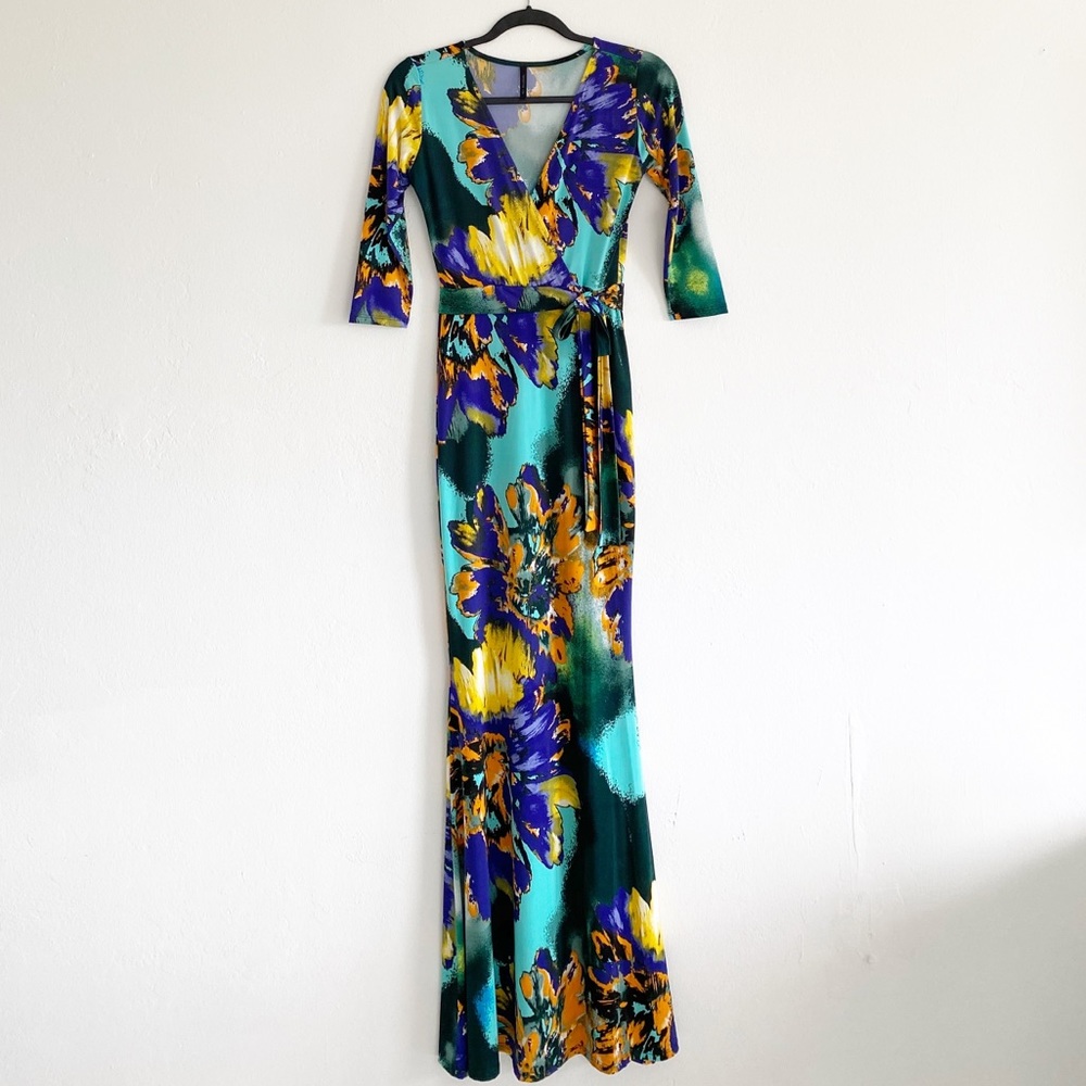 Goodtime Printed Long Maxi Dress with Sleeves